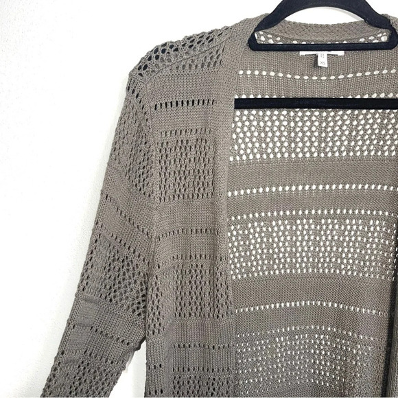 Maurices Olive Green Open Stitch Knit Duster Cardigan Xsmall Women’s - Picture 4 of 11